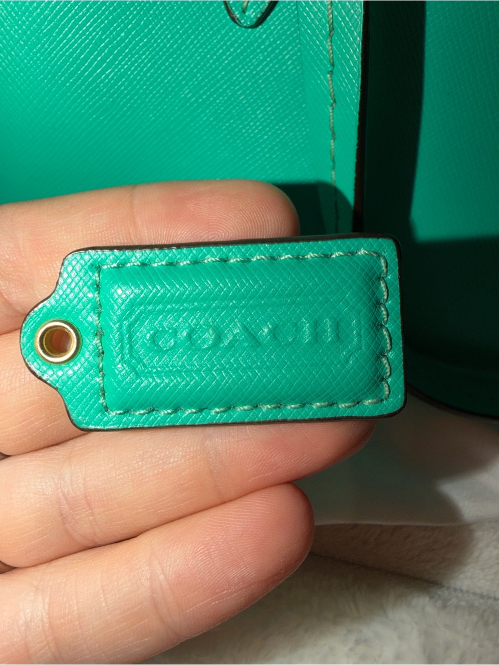 COACH Teal Green Leather Crossbody Bag - Picture 7 of 7